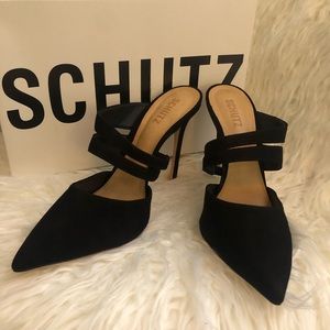 Schutz Strappy Black Heel
